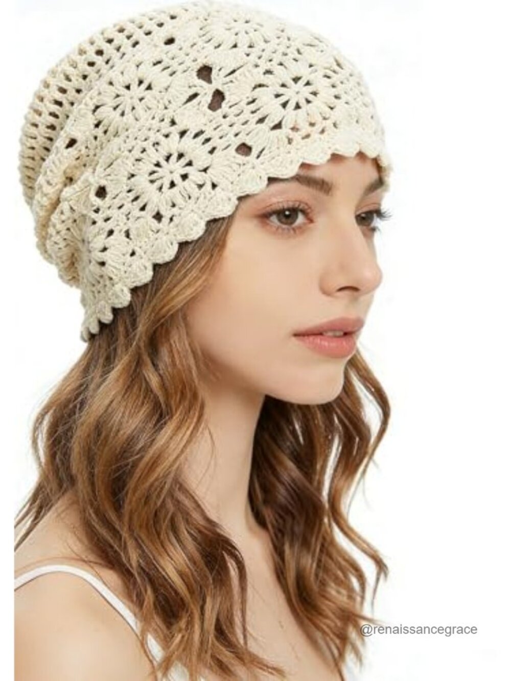 Crochet Hat Slouchy Beanie Knitted Handmade Skull Cap Cotton Travel